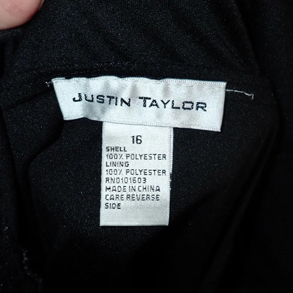 Justin Taylor Black Dress Size 16 - Picture 9 of 11